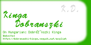 kinga dobranszki business card